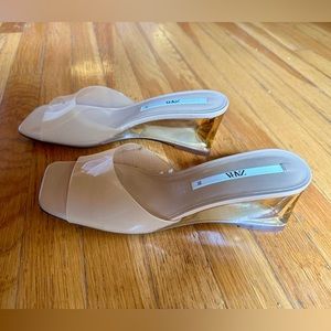 Zara nude translucent wedge heels